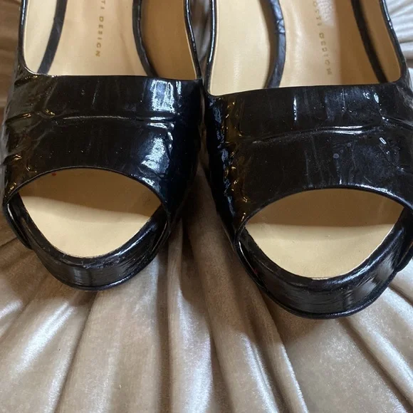 🎀 Giuseppe Zanotti Patent Black Croc Platform Heels 9 & 9.5 EU40 - Picture 5 of 9